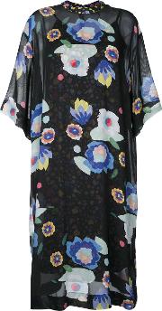 G.v.g.v. Floral Print Chiffon Tee Dress Women Cuprorayon 34, Black 