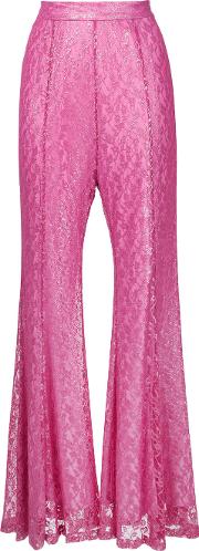 G.v.g.v. Foiled Lace Flared Pants Women Cottonnylonpolyester 34, Pinkpurple 