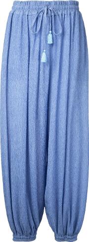 G.v.g.v. Yoryu Chiffon Aladdin Pants Women Polyesterpolyurethanetencel 34, Women's, Blue 