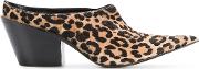 Equilieus Point Toe Leopard Print Pumps Women Leatherpony Fur 37, Nudeneutrals