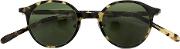 Tortoiseshell Round Sunglasses Unisex Acetateglass One Size, Green