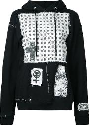 Patch Detailed Hoodie Women Cottonpolyester S, Black