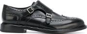 Brogue Detail Monk Shoes Men Leather 405