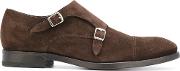 Henderson Baracco Classic Monk Shoes Men Leathersuede 44, Brown 