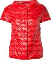 Glossy Quilted Jacket Women Nylon 42, Women's, Red