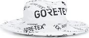 . Text Print Boater Hat Men Polyester M, White