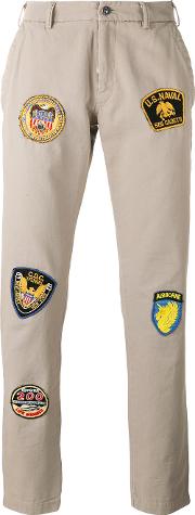 Badge Patch Trousers Men Cotton 46