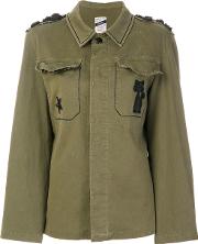 History Repeats Embroidered Detail Jacket Women Cottonspandexelastane 42, Green 