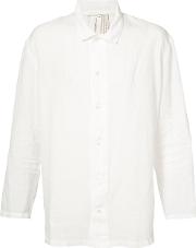 Sheer Button Up Shirt Unisex Linenflax 2, White