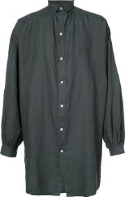 Sheer Long Shirt Unisex Linenflax 2, Black
