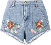 Lee Flower Embroidered Denim Shorts Women Cottonpolyester 26