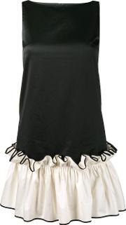 Ruffle Hem Mini Dress Women Cotton 6, Women's, Black