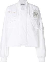 Hyein Seo Cropped Bomber Jacket Women Polyester 1, White 