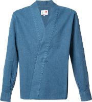 Hanjuban Kimono Shirt Men Cotton M, Blue