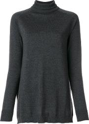 I'm Isola Marras Fitted Roll Neck Sweater Women Virgin Wool M, Grey 
