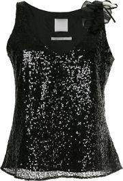 Ingie Paris V Neck Sequin Vest Women Polyesteracetate 42, Black 
