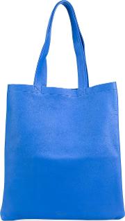 Classic Shopping Tote Women Calf Leather One Size, Blue