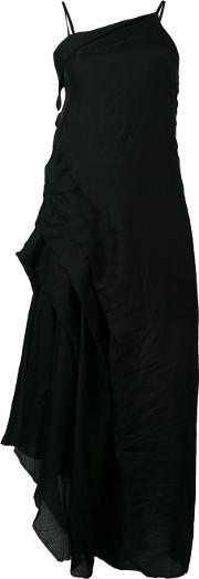 Ruffled Asymmetric Dress Women Ramieacetatecupro 40