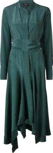 Shift Dress Women Silk 38, Green