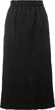Chevron Quilted Skirt Women Polyester 2, Black
