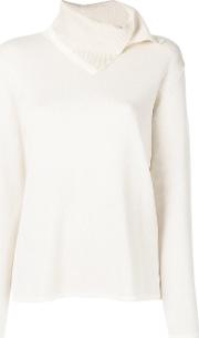 Long Collar Jumper Women Cotton 2, White