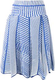 Pleated Cloque Skirt Women Polyester 2, Blue