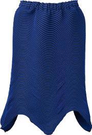Wave Pleat Skirt Women Polyester 2, Women's, Blue