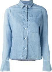 Denim Shirt Women Cottonlinenflax S, Blue