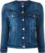 Buttoned Denim Jacket Women Cottonelastodienespandexelastane M, Blue