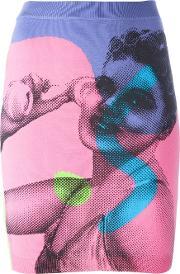 Pin Up Print Skirt Women Cotton 42, Women's, Pinkpurple