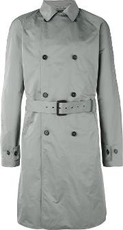 Double Breasted Trench Coat Men Polyester 52, Grey