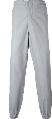 Gathered Ankle Trousers Men Cotton 46, Grey