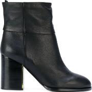Jil Sander Navy Slip On Ankle Boots Women Leatherrubber 40, Black 