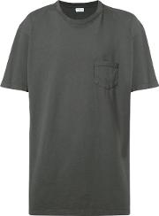 Chest Pocket T Shirt Men Cotton L, Grey