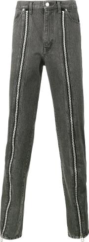 John Lawrence Sullivan Zip Front Jeans Men Cotton 48, Grey 