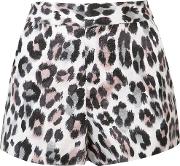 Leopard Print Shorts Women Cottonlinenflax 2, White