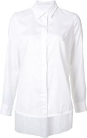 Asymmetric Pleat Shirt Women Cotton S, White