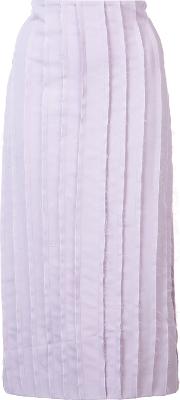 Frayed Pleat Skirt Women Silkpolyesterspandexelastanewool 4, Pinkpurple