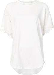Beaded Jersey T Shirt Women Cotton S, White