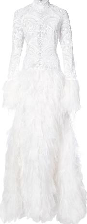 Cut Out Feather Gown 