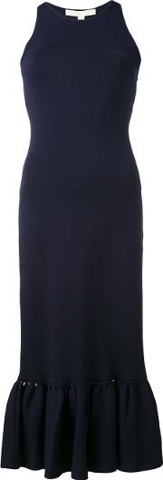 Slashed Knit Racer Trumpet Gown Women Polyesterviscose S, Blue