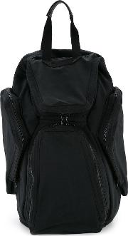Large Patch Pocket Backpack Unisex Cottonnylon One Size, Black