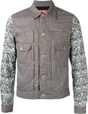 Chest Pockets Patterned Jacket Men Cottonpolyesterwool Xl, Brown