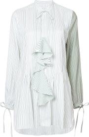 Ruffle Front Striped Blouse 