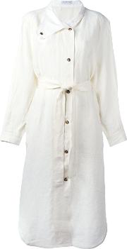 J.w.anderson Belted Shirt Dress Women Cottonlinenflax 8, White 