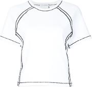 J.w.anderson Contrast Seam T Shirt Women Polyesterpolypropyleneviscose M, White 