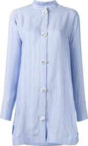 J.w.anderson Oversized Button Shirt Dress Women Silk 8, Blue 