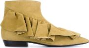 J.w.anderson Ruffle Ankle Boots Women Suedeleather 38, Nudeneutrals 