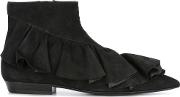 J.w.anderson Ruffled Detail Ankle Boots Women Calf Leatherleather 37, Black 