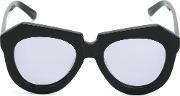 Structured Frame Sunglasses Women Acetatenickel One Size, Women's, Black